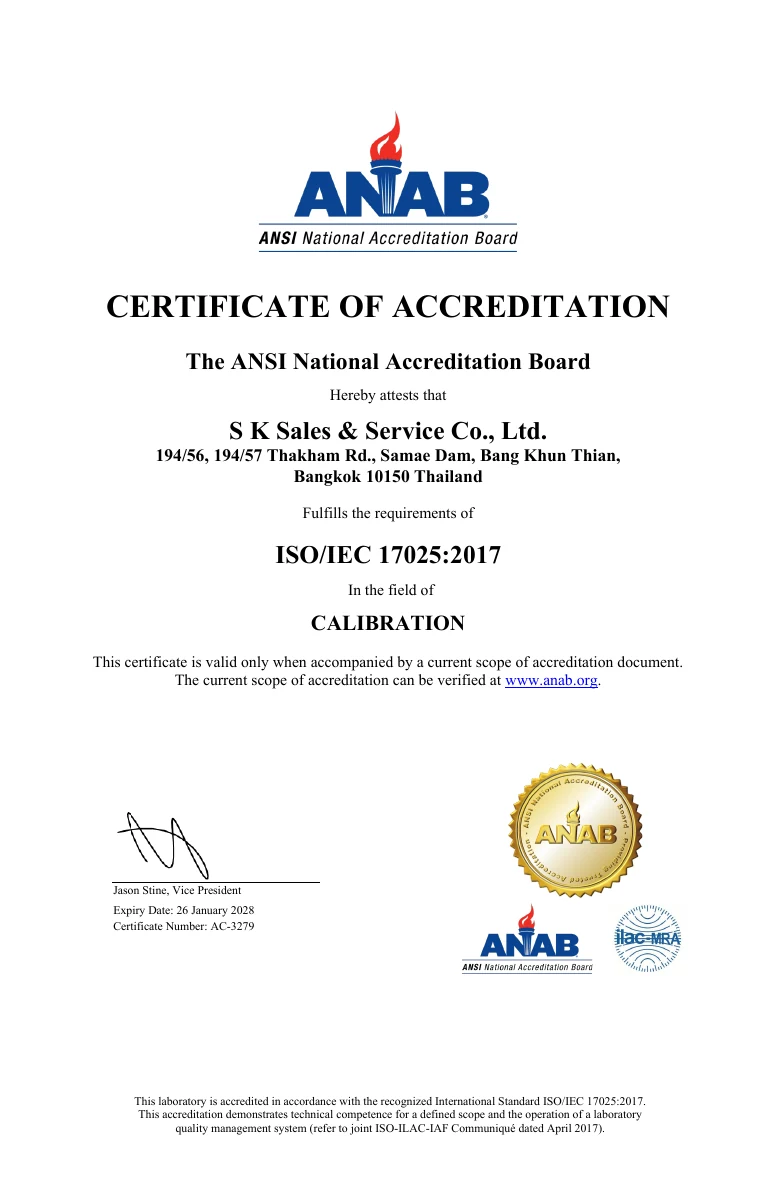 ANAB Accreditation Certificate